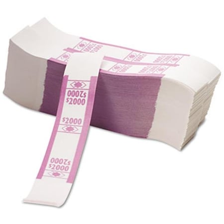 Pm Company PM Company 55032 Color-Coded Kraft Currency Straps- $20 Bill- $2000- Self-Adhesive- 1000/Pack 55032